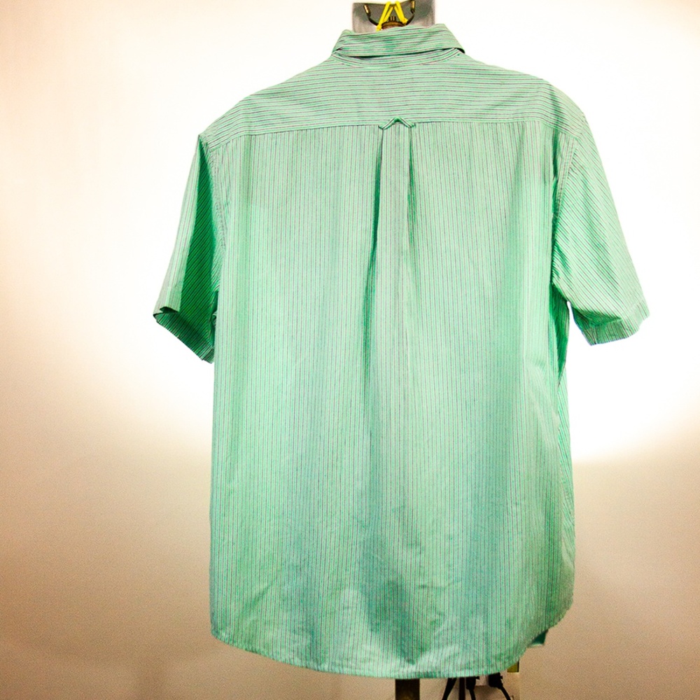 ChapS XXL Green short sleeve Stripe shirt "EUC" - Picture 2 of 7